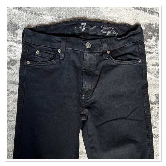 7 FOR ALL MANKIND Black "Kimmy" Straight Leg Jeans - Picture 8 of 12